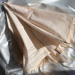 Fendi Light Tan Umbrella with Logo Detail